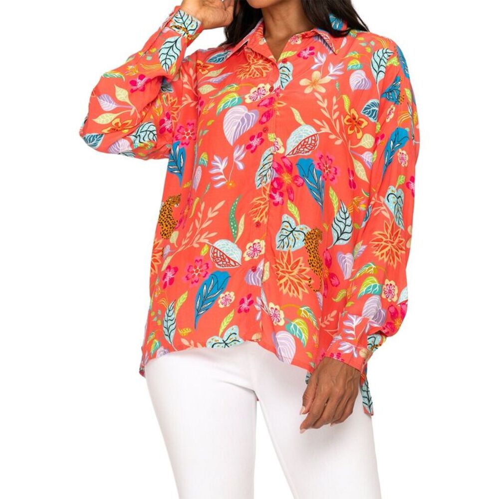 Tolani Womens Kennedy Shirt, Orange
